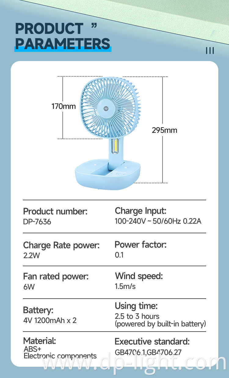 Table Foldable Standing Fan